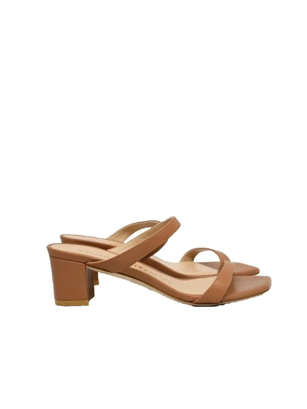 $450 Stuart Weitzman Aleena Wedge Slide LEATHER SLIP ON mule TAN 6 US (TF16)